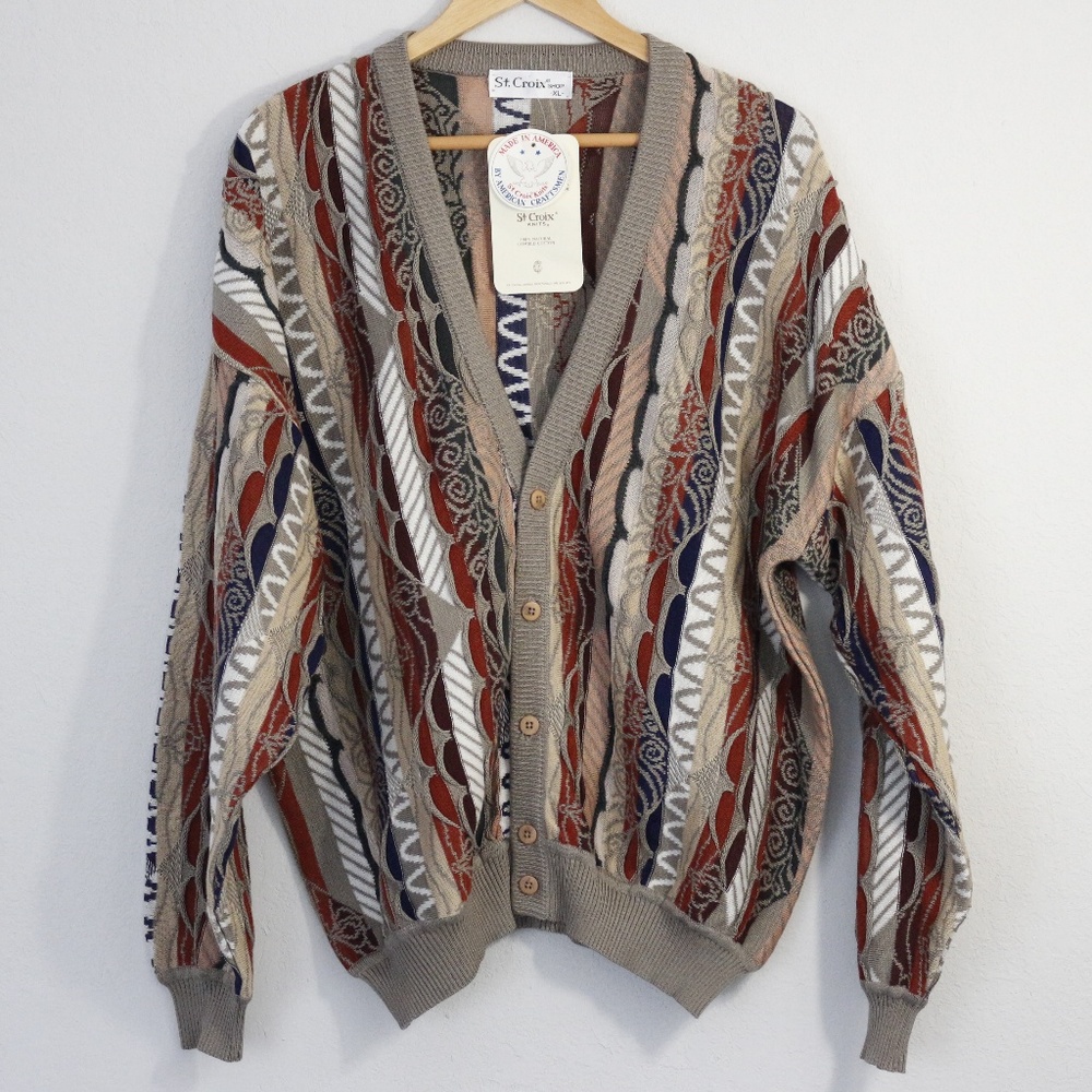 NEW VTG Textured St. Croix Coogi Style Sweater XL